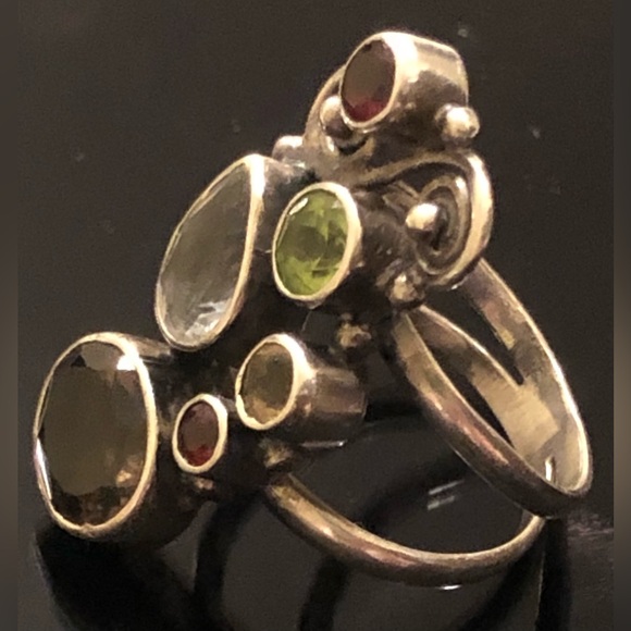 MULTICOLORED Fine Gemstone Ring - Picture 4 of 9